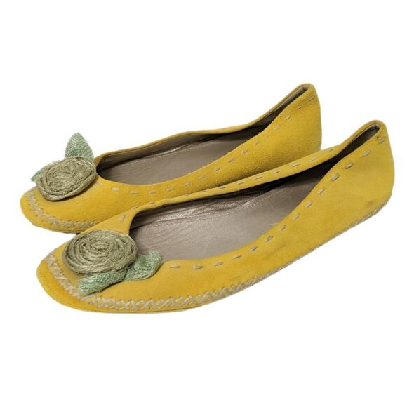 NWOT CARESSA Suede Leather Baller Flats 7 - Picture 3 of 9